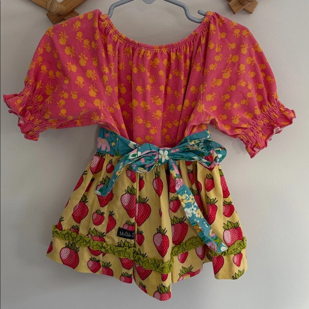 Matilda Jane Faircloth Hill Peasant Top Strawberry Girls Size 2 - Picture 4 of 5